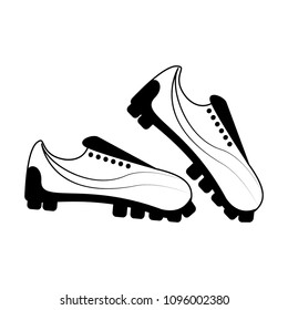 Soccer boots footwear in black and white colors