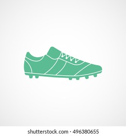 Soccer Boots Green Flat Icon On White Background