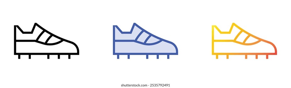 soccer boots icon. Linear, Blue Fill and Gradient Style Design Isolated On White Background