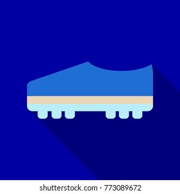 Soccer boots icon on background with round shadow. Vector illustration.