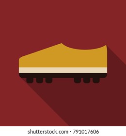 Soccer boots icon on background with round shadow. Vector illustration.
