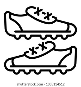 Soccer boots icon. Outline soccer boots vector icon for web design isolated on white background