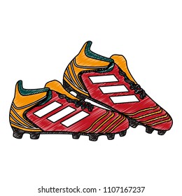 Soccer boots isolated scribble