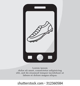 Soccer boots label - vector illustration