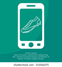 Soccer boots label - vector illustration