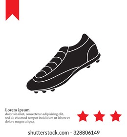 Soccer boots label - vector illustration