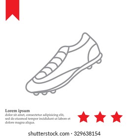 Soccer boots label - vector illustration