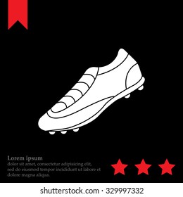 Soccer boots label - vector illustration