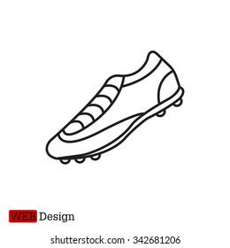 Soccer boots label - vector illustration