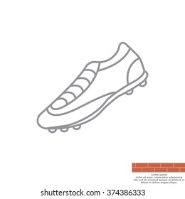 Soccer boots label - vector illustration