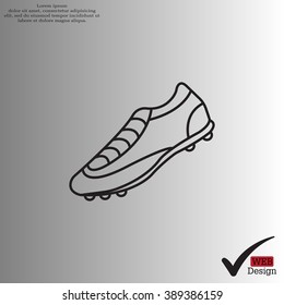 Soccer boots label - vector illustration