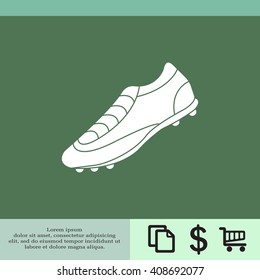 Soccer boots label - vector illustration