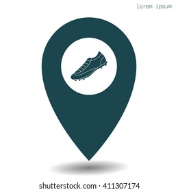 Soccer boots label - vector illustration