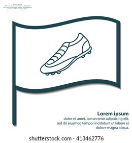 Soccer boots label - vector illustration