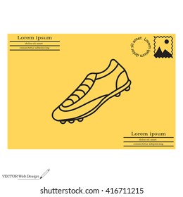 Soccer boots label - vector illustration