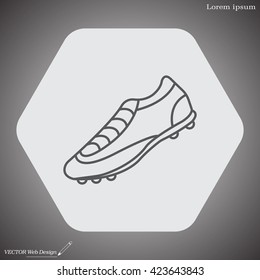 Soccer boots label - vector illustration