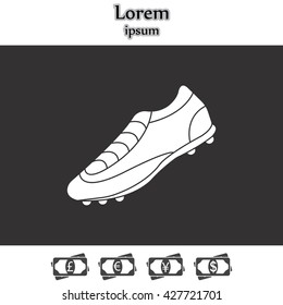 Soccer boots label - vector illustration