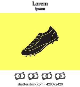 Soccer boots label - vector illustration