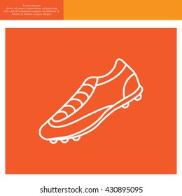 Soccer boots label - vector illustration