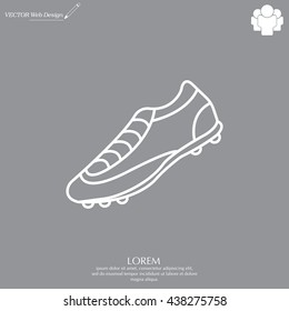 Soccer boots label - vector illustration