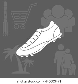 Soccer boots label - vector illustration