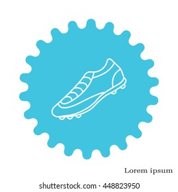 Soccer boots label - vector illustration