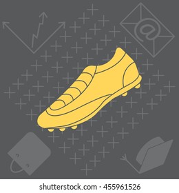 Soccer boots label - vector illustration