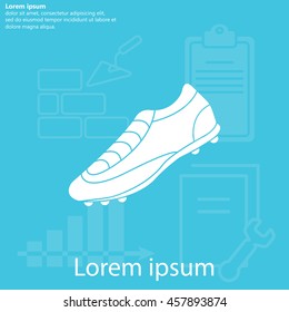 Soccer boots label - vector illustration