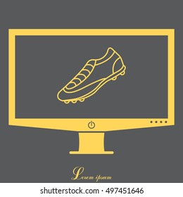 Soccer boots label - vector illustration