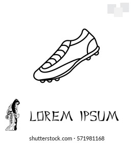 Soccer boots label - vector illustration