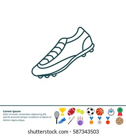 Soccer boots label - vector illustration