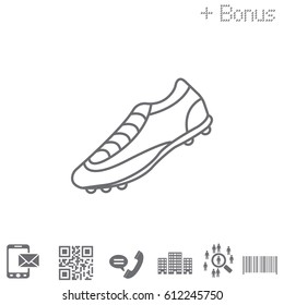 Soccer boots label - vector illustration