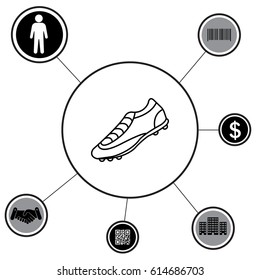 Soccer boots label - vector illustration