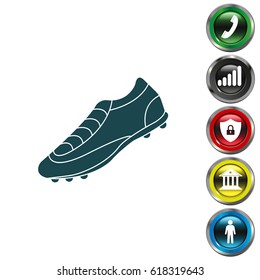 Soccer boots label - vector illustration