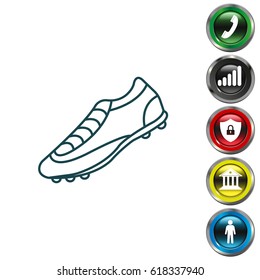 Soccer boots label - vector illustration