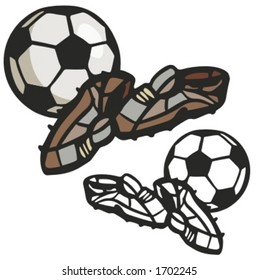 Soccer boots. Vector illustration