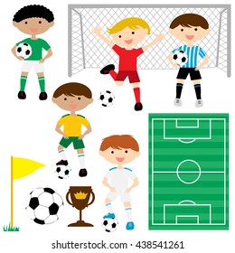 Soccer Boys Vector Illustration Stock Vector (Royalty Free) 438541261 ...