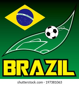 soccer with brazil flag