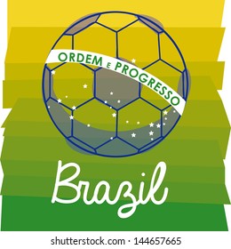 soccer brazilian over wooden background vector illustration