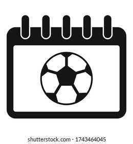 Soccer calendar icon. Simple illustration of soccer calendar vector icon for web design isolated on white background