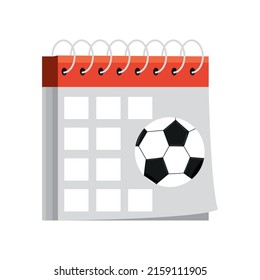 soccer calendar reminder icon isolated