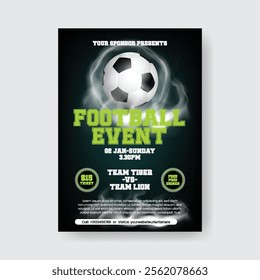 Soccer camp and sports event invitation a4 editable print flyer or poster and gym fitness flyer poster, leaflet brochure cover template design 