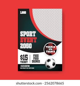 Soccer camp and sports event invitation a4 editable print flyer or poster and gym fitness flyer poster, leaflet brochure cover template design 