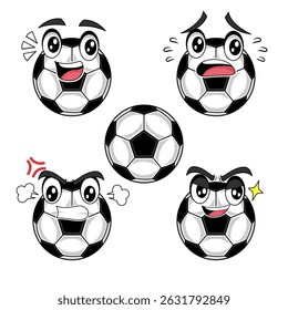 SOCCER cartoon vector illustration with expression