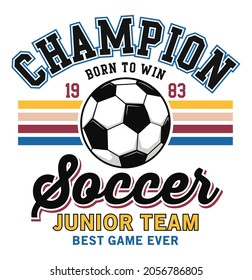 SOCCER CHAMPION, BOYS SPORTS GRAPHIC TEES VECTOR DESIGNS AND OTHER USES