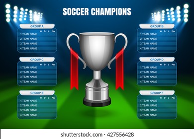 Soccer Champions Final Scoreboard Template, Vector