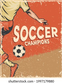 soccer champions poster with player