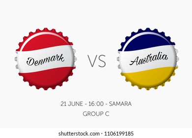 Soccer championship - Denmark VS Australia - 21 June 