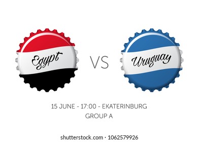 Soccer championship - Egypt VS Uruguay - 15 June 