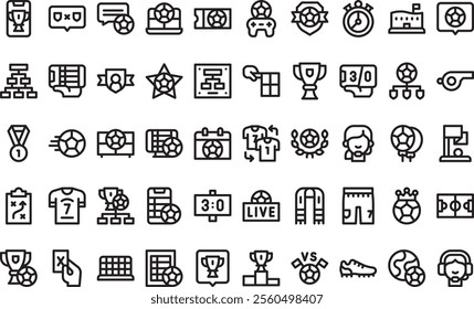 Soccer championship icons High-Quality Vector Icons Collection with Editable Stroke. Ideal for Professional and Creative Projects.